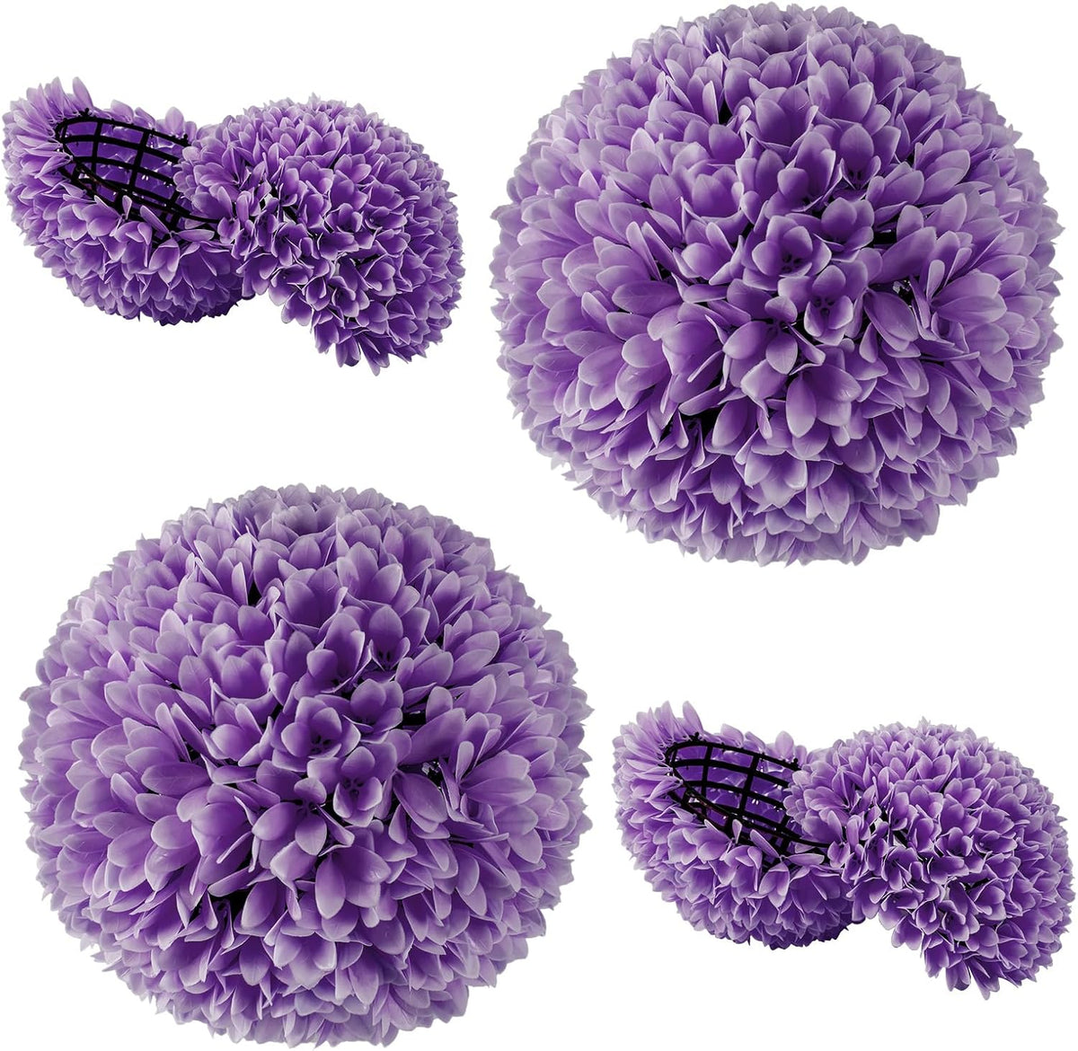 Lucktree 11 Inch Topiary Balls Artificial Outdoor Set of 2, Faux Boxwood Ball, Fake Plant Sphere