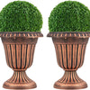 Lucktree 18" Tall Urn Plastic Flower Pots with Pedestal Base & Pre-Marked Drain Hole