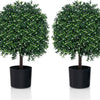 Lucktree 21.5" Artificial Tree, Set of 2 Faux Potted Plants Artificial Shrubs Bushes