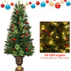 4 FT Christmas Tree Pre-Lit Tabletop Artificial Entrance Tree with 60 Led Lights - LucktreeUS