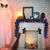 9FT Black Halloween Garland with Lights - LucktreeUS