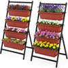 Lucktree 4-Tier Vertical Garden Planter with 4 Container Boxes & Drainage System (1/2)