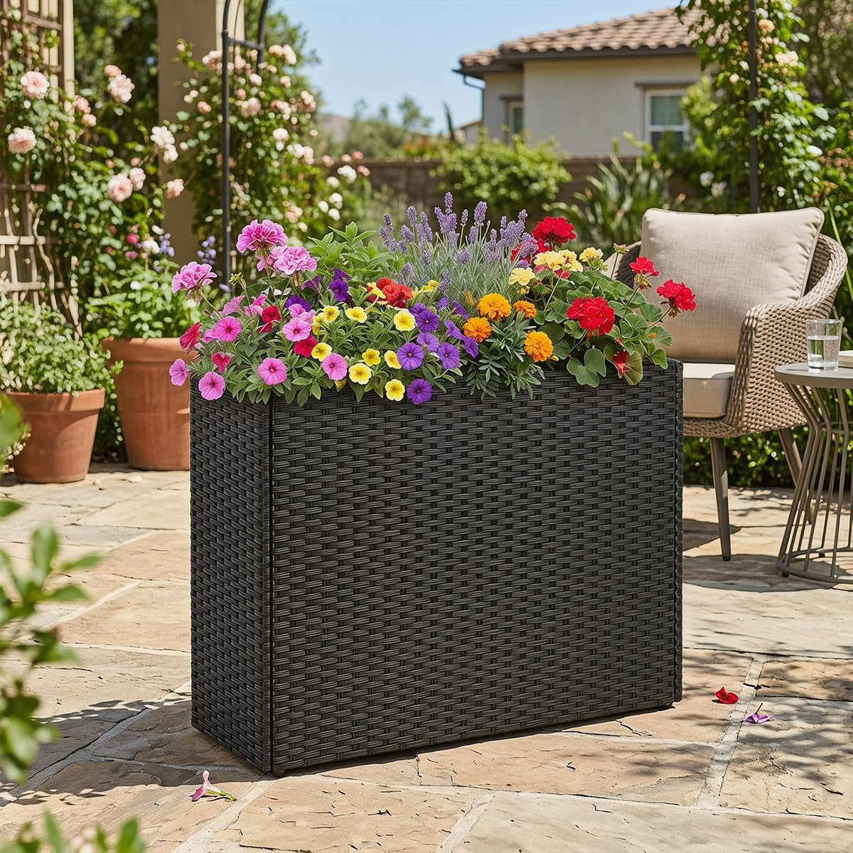 Lucktree Wicker Raised Garden Bed