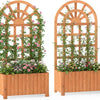 Lucktree Wooden Raised Garden Bed with Trellis 48 Inch Outdoor Screen