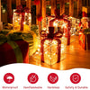 Lighted Gift Boxes Christmas Decoration, Set of 3 White Present Ornament Boxes with 60 LED Lights - LucktreeUS