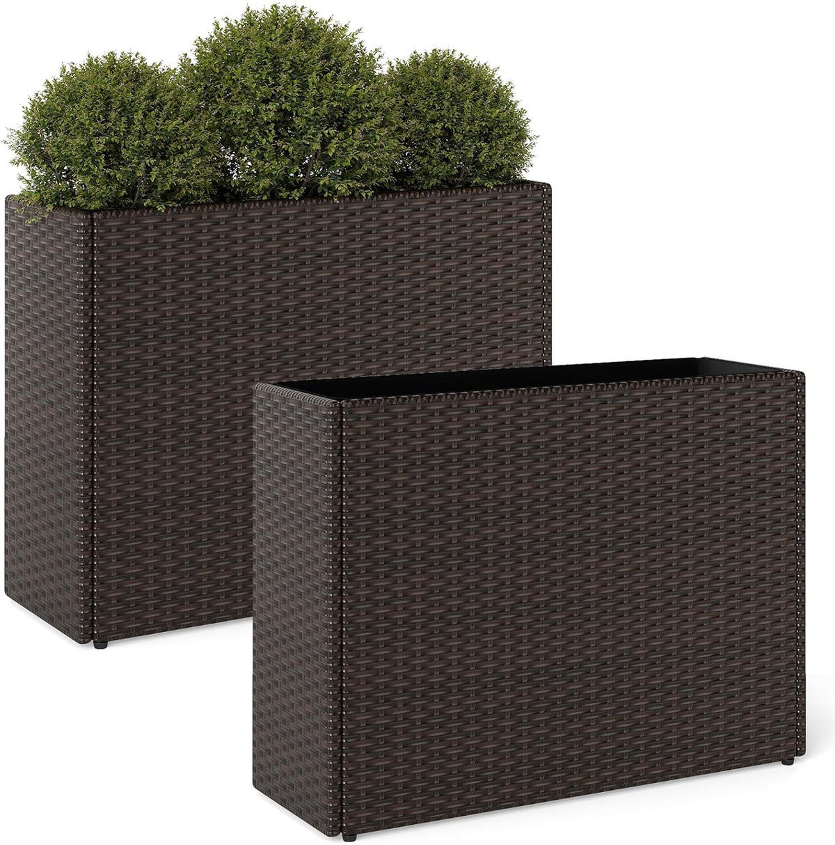 Lucktree 32”x11”x24" Wicker Raised Garden Bed