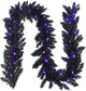 9FT Black Halloween Garland with Lights - LucktreeUS