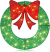 Lucktree 48 Inch Pre-Lit Christmas Wreath, Indoor/Outdoor Xmas Decoration with 200 LED Lights