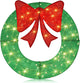 Lucktree 48 Inch Pre-Lit Christmas Wreath, Indoor/Outdoor Xmas Decoration with 200 LED Lights
