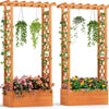 31" x 12.5" x 60" Raised Garden Bed with 2-Sided Trellis & Hanging Roof