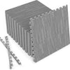 Lucktree 25 Pcs 24"x24" Faux Wood Grain EVA Foam Tiles with 50 Borders