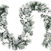 9ft Snow Flocked Christmas Garland with 50 LED Light - LucktreeUS