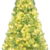 Lucktree 6FT / 7.5FT Pre-Lit Tinsel Christmas Tree with Warm White LED Lights