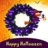 24' Black Halloween Wreath, Pre-lit Artificial Christmas Wreath - LucktreeUS