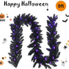 9FT Black Halloween Garland with Lights - LucktreeUS