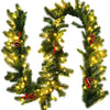 9FT Pre-lit Christmas Garland with 100 LED Lights - LucktreeUS