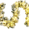 9ft Snow Flocked Christmas Garland with 50 LED Light - LucktreeUS