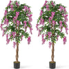 Lucktree 5.5FT Faux Wisteria Tree in Nursery Pot with Blooming Flowers