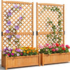 Lucktree 71" Wooden Raised Garden Bed with Trellis (1/2)