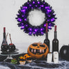 24' Black Halloween Wreath, Pre-lit Artificial Christmas Wreath - LucktreeUS