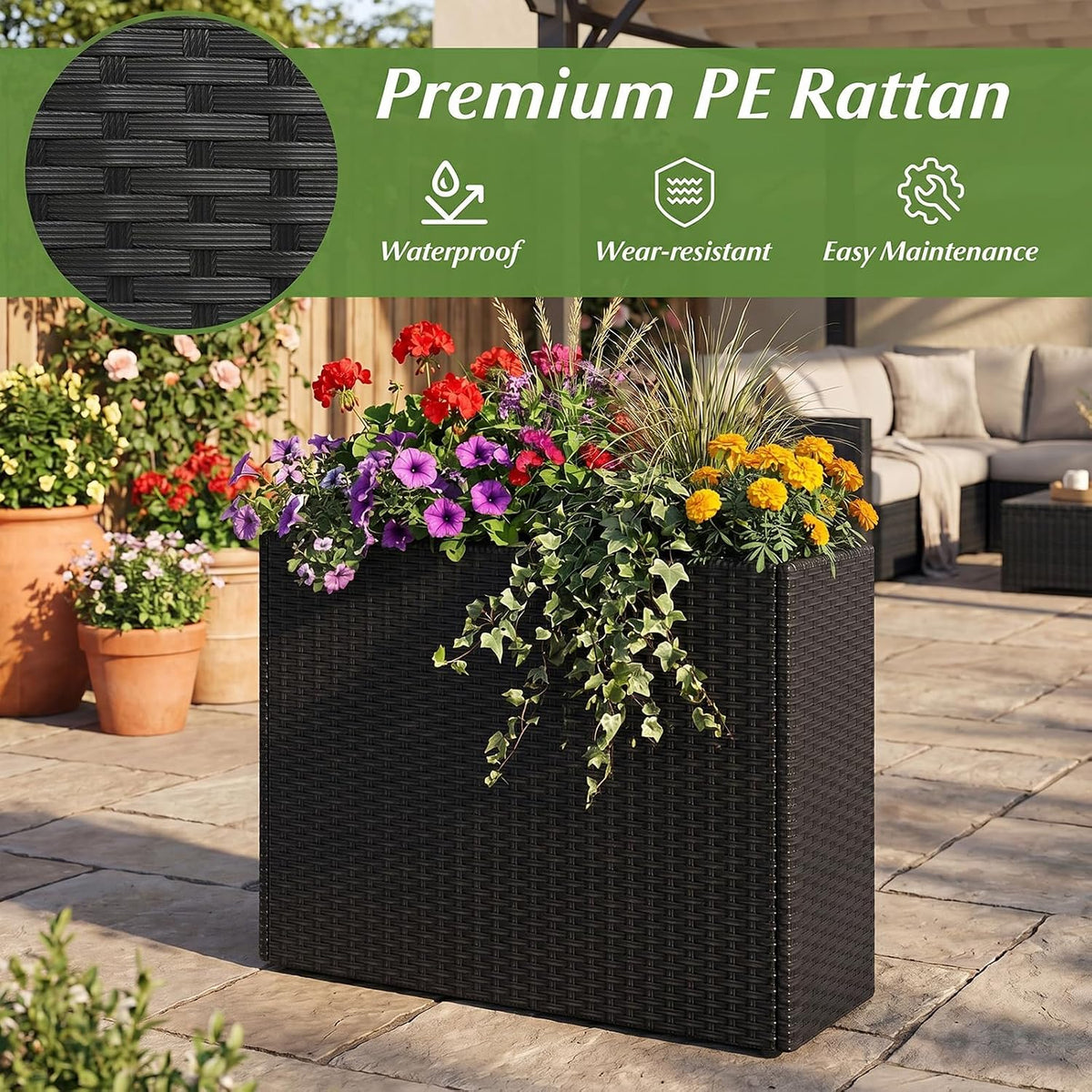 Lucktree Wicker Raised Garden Bed