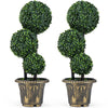 Lucktree 2.5 FT Artificial Boxwood Topiary Tree Evergreen Faux Potted Plants (1/2 Pack)