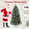 Lucktree 5FT / 6FT / 7FT Pre-Lit Artificial Christmas Tree with LED Lights Pine Cones Berries