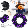 24' Black Halloween Wreath, Pre-lit Artificial Christmas Wreath - LucktreeUS
