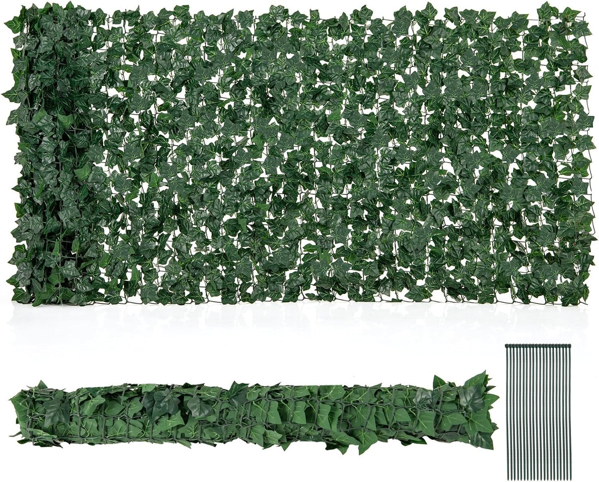 Lucktree Artificial Ivy Privacy Fence 2 Pack - 120" x 40" Artificial Hedges Fence