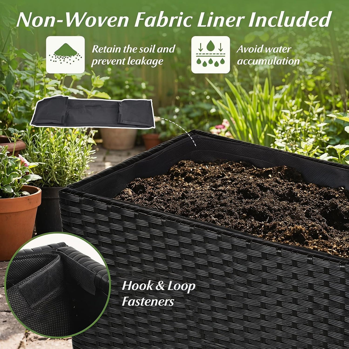 Lucktree Wicker Raised Garden Bed