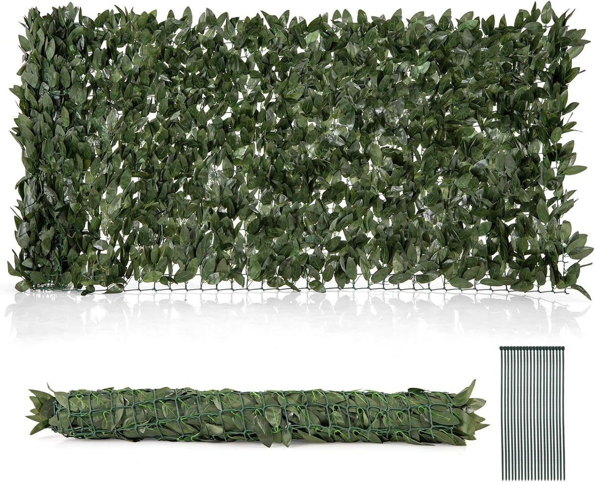 Lucktree Artificial Ivy Privacy Fence 2 Pack - 120" x 40" Artificial Hedges Fence