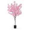 6.5FT Artificial Cherry Blossom Tree, Faux Pink Cherry Plant with Sturdy PE Trunk & Cement-Filled Nursery Pot