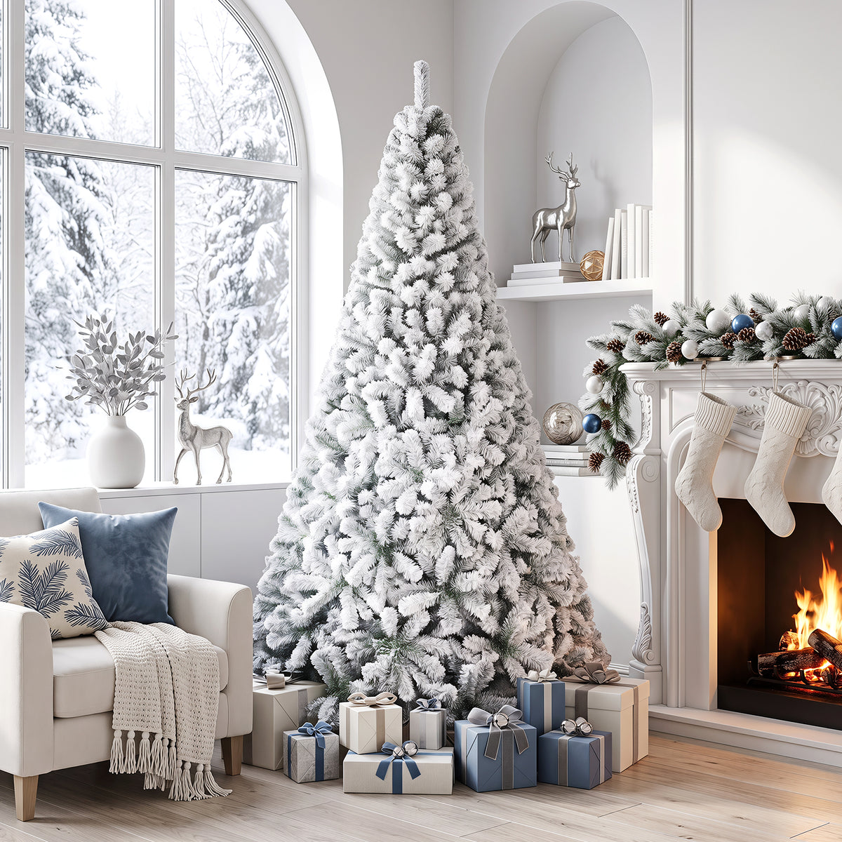 7.5 FT Snow Flocked Artificial Christmas Tree