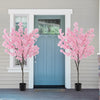 6.5FT Artificial Cherry Blossom Tree, Faux Pink Cherry Plant with Sturdy PE Trunk & Cement-Filled Nursery Pot