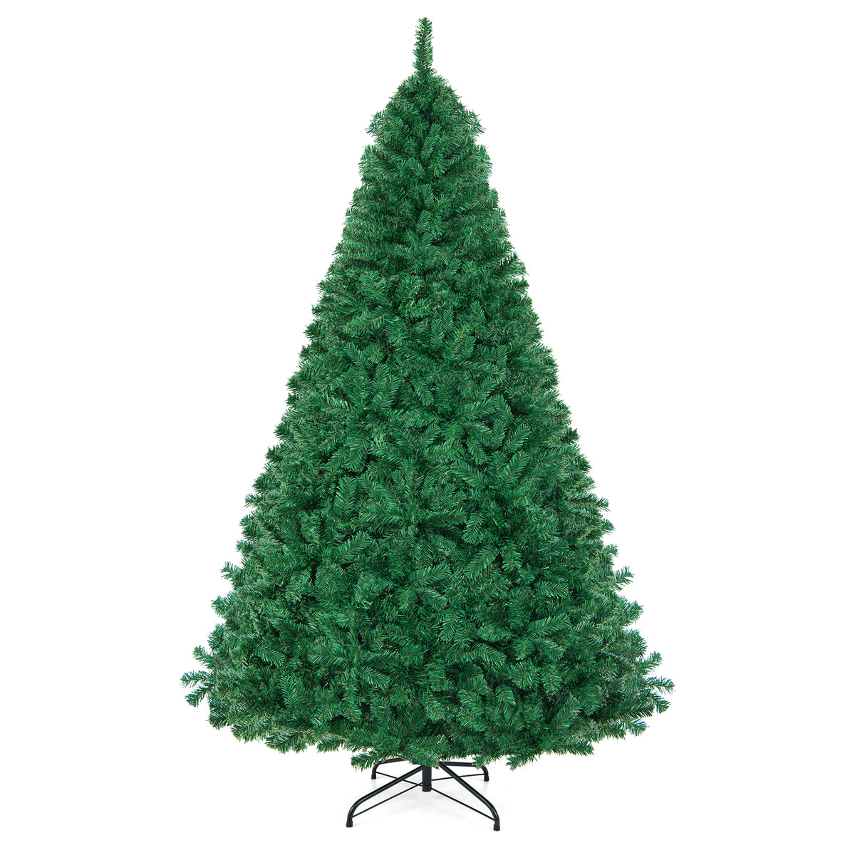 5/6/7/8 FT Artificial Christmas Tree, Unlit Full Xmas Pine Tree with 350/650/950/1138 Branch Tips & Folding Metal Stand