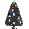 3FT Pre-Lit Optical Fiber Christmas Artificial Tree with Multicolor LED Lights and Snowflakes