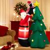 6FT Inflatable Christmas Decoration, Blow Up Christmas Tree & Santa Claus with Penguin