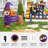 5FT Long Halloween Inflatable Dachshund, Blow Up Wiener Dog with Pumpkin & Witch Hat