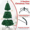 5/6/7/8 FT Artificial Christmas Tree, Unlit Full Xmas Pine Tree with 350/650/950/1138 Branch Tips & Folding Metal Stand