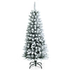 4.5FT Artificial Christmas Tree, Xmas Decoration Pencil Tree w/373 PE & PVC Tips