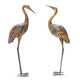 2 Piece Crane Outdoor Lawn Decoration, Standing Bird Sculpture Decoy with Sturdy Metal Frame & 2 Ground Stakes