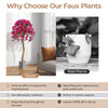 53" Artificial Bougainvillea Tree, Faux Silk Flower Plant in Pot with 576 Flowers & 288 Leaves