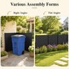 PP Privacy Fence Screen 123cm x 123cm, 2/4 Panels, No-Dig Air Conditioner Trash Can Pool Equipment Enclosure with Galvanized Ground Stakes