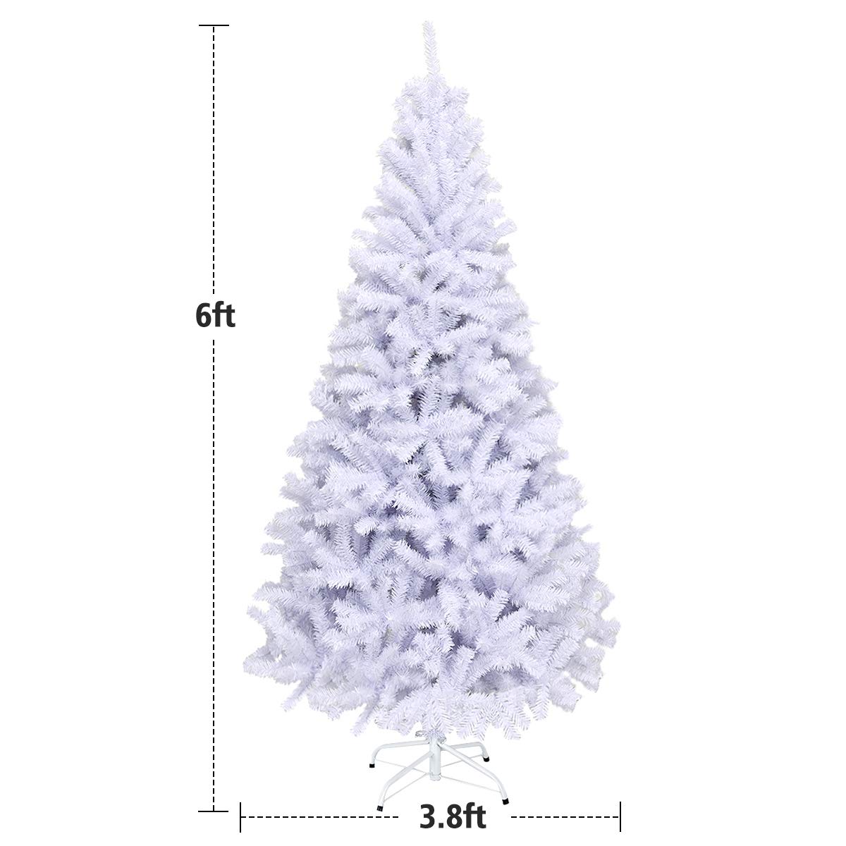 6ft /7.5ft/9ft White Artificial Christmas Tree - LucktreeUS