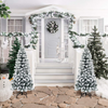 Lucktree Artificial Snow Flocked Christmas Tree, Slim Xmas Snowy Tree for Indoor and Outdoor Use - LucktreeUS