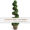 4 Ft Artificial Boxwood Spiral Tree, Fake Greenery Plants - LucktreeUS