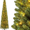 Lucktree Pre-Lit Slim Pencil Christmas Tree Slender Holiday Tree for Home Office Decoration