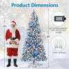 Lucktree Blue Hinged Xmas Tree with Frosted PVC Branch Tips & Warm White LED Lights