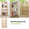 4-Tier Ladder Shelf Plant Stand, Bamboo Flower Pots Holder Display Rack - Lucktree