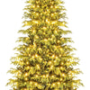 Lucktree Pre-Lit Artificial Christmas Tree with PVC & Soft TPE Branch Tips & Foldable Metal Stand